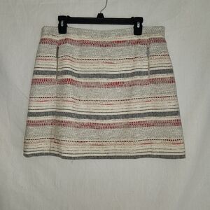Tahari Arthur S Levine Striped Knit Skirt in Red and Gray Size 14P